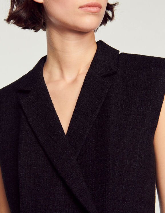 Pleated tweed dress