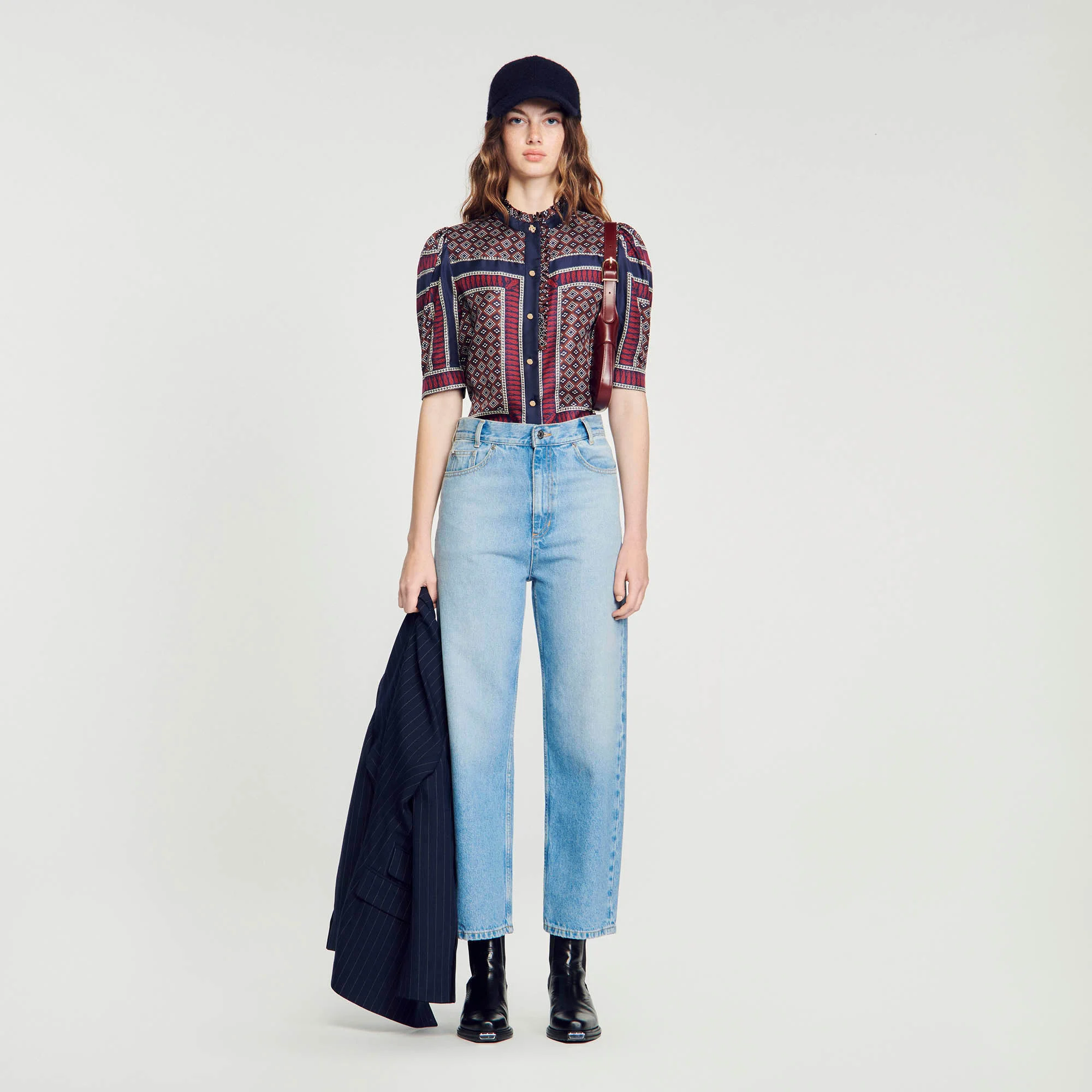 Patterned silk shirt