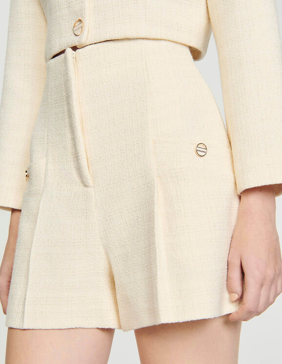 Tweed high-waisted shorts