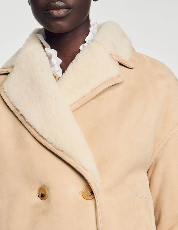 Cropped shearling jacket