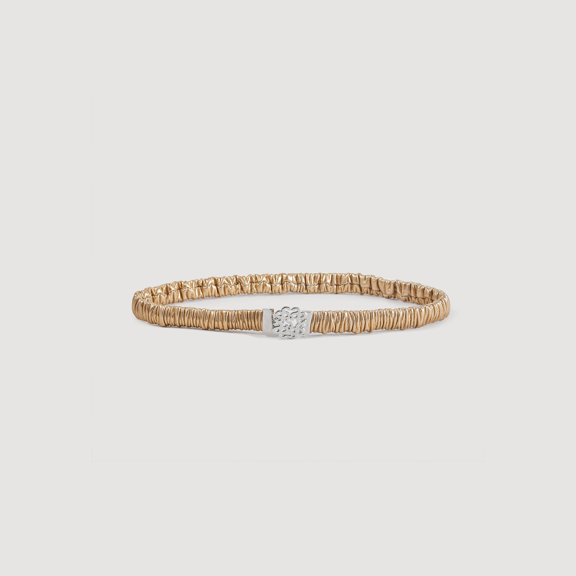 Elasticated leather belt