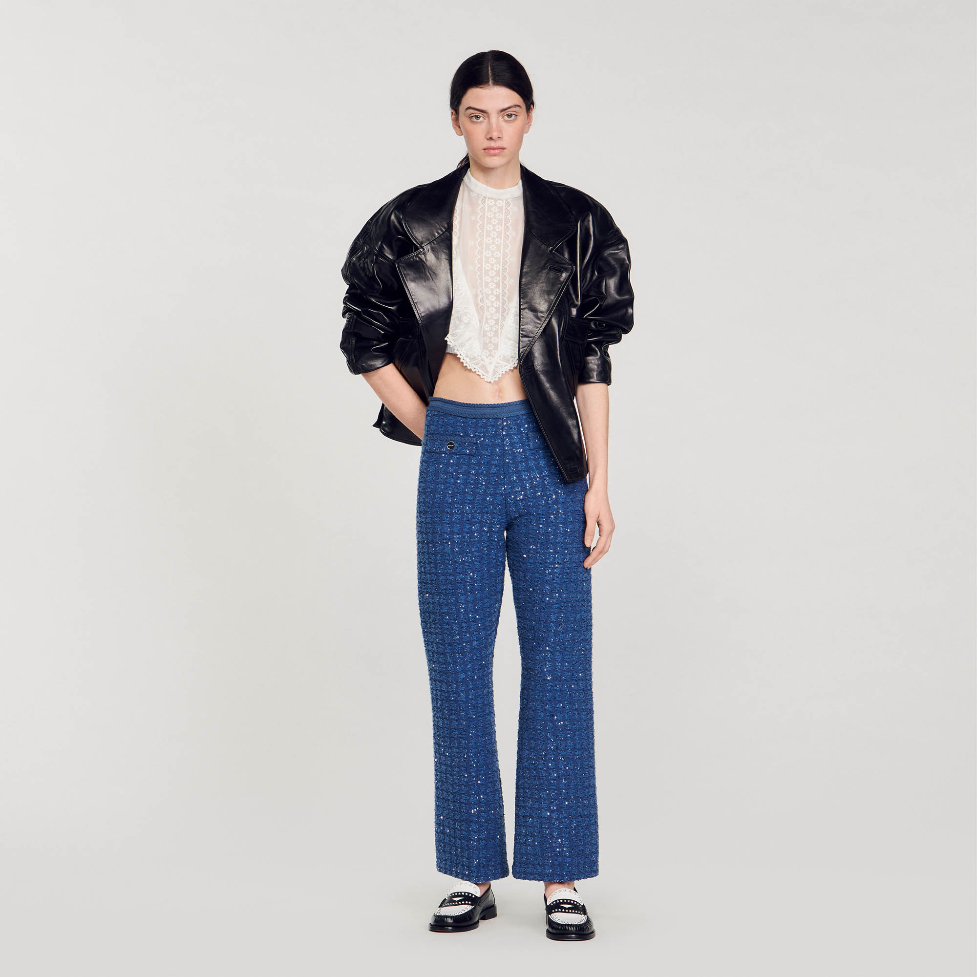 Decorative knit trousers