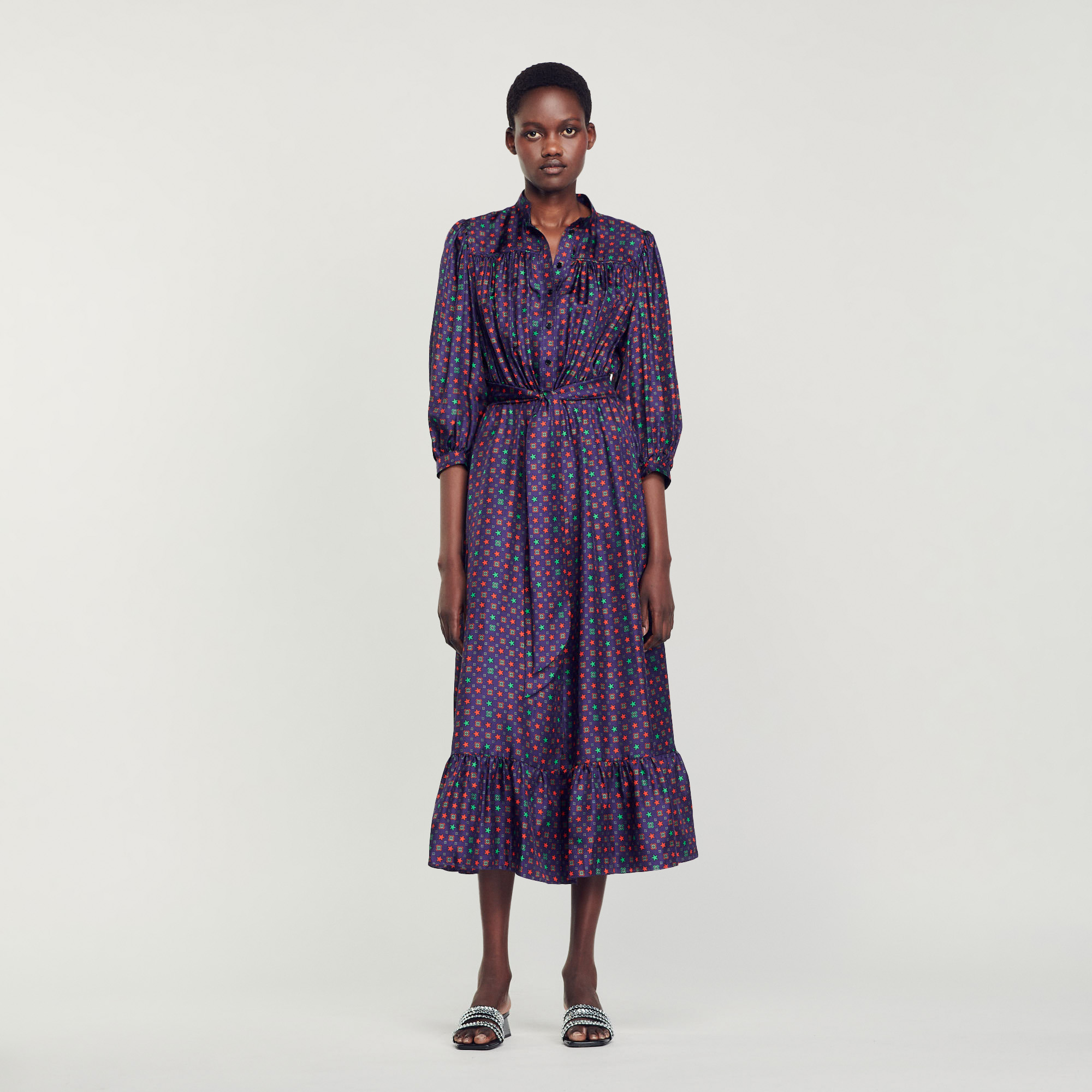 Printed midi dress