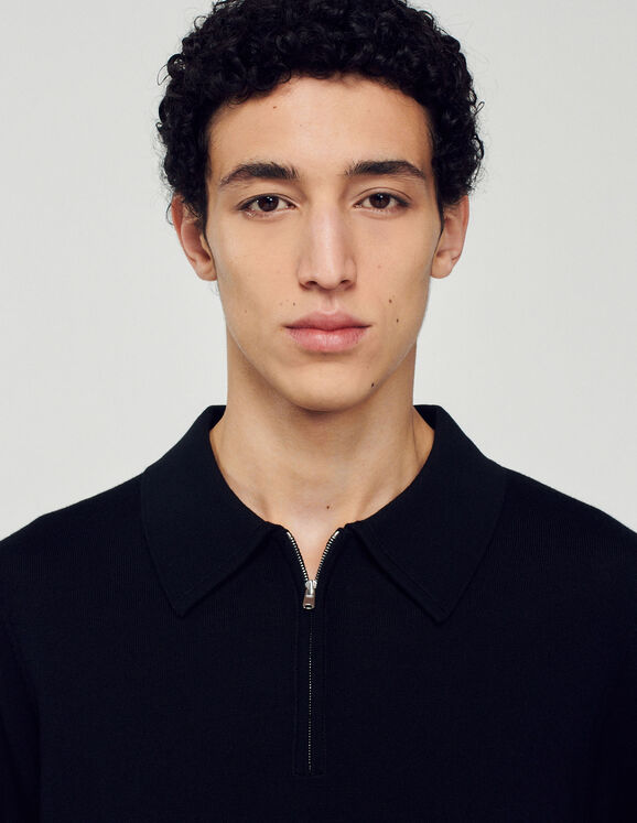 Knitted polo sweater