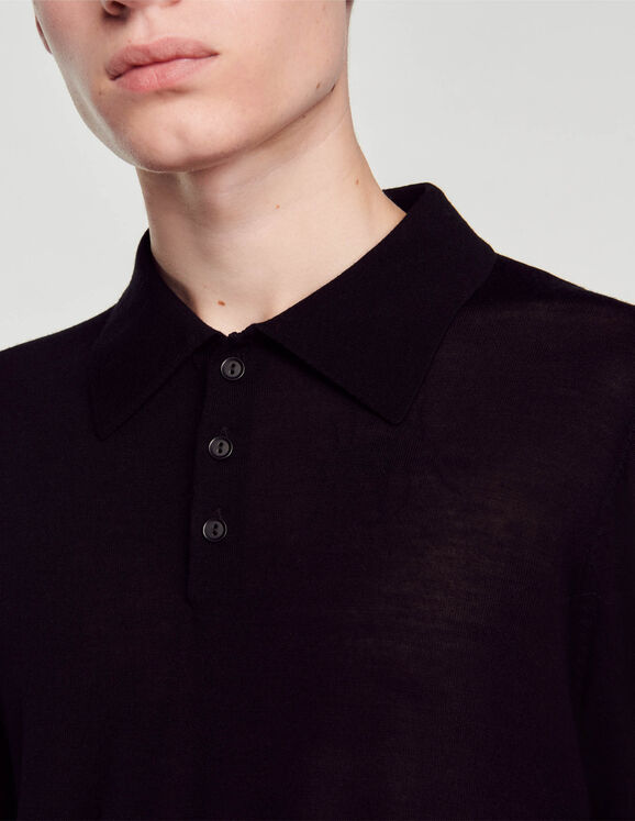 Fine knit polo shirt
