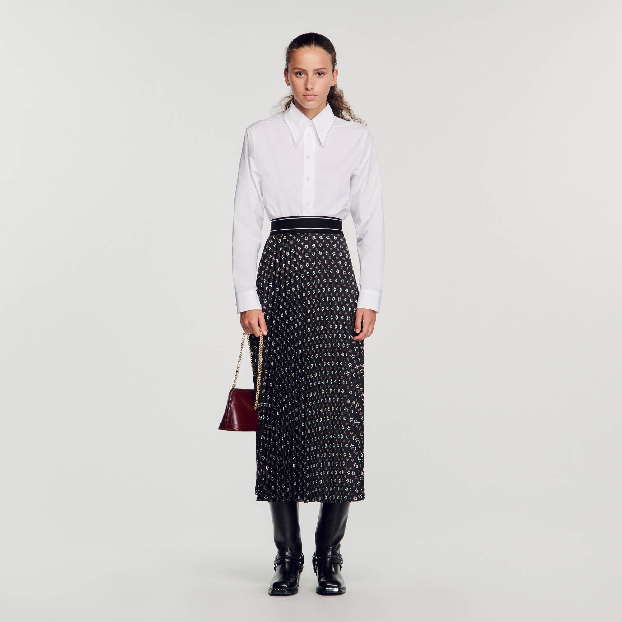 Long pleated skirt