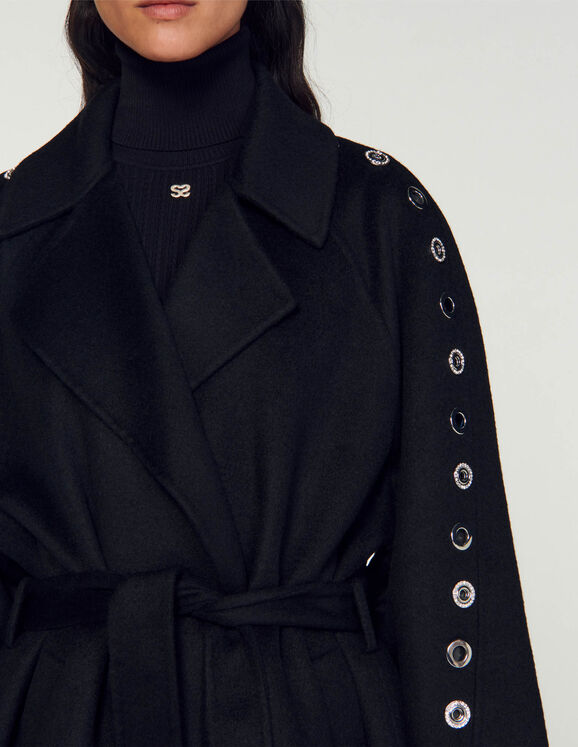 Eyelet trench coat