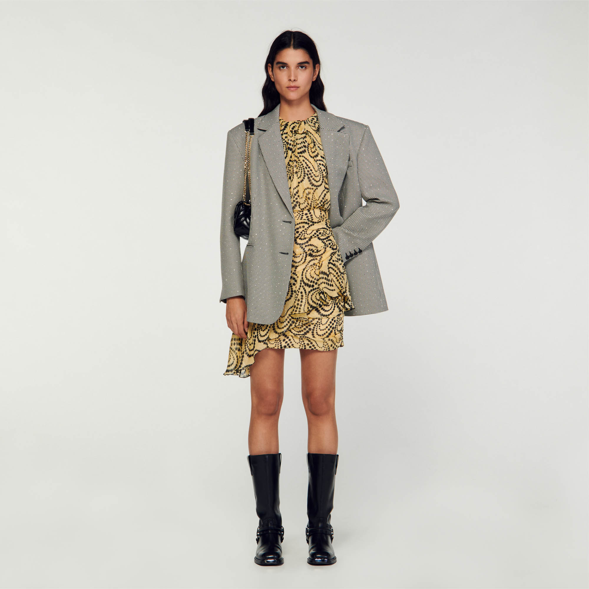 Paisley print asymmetric dress