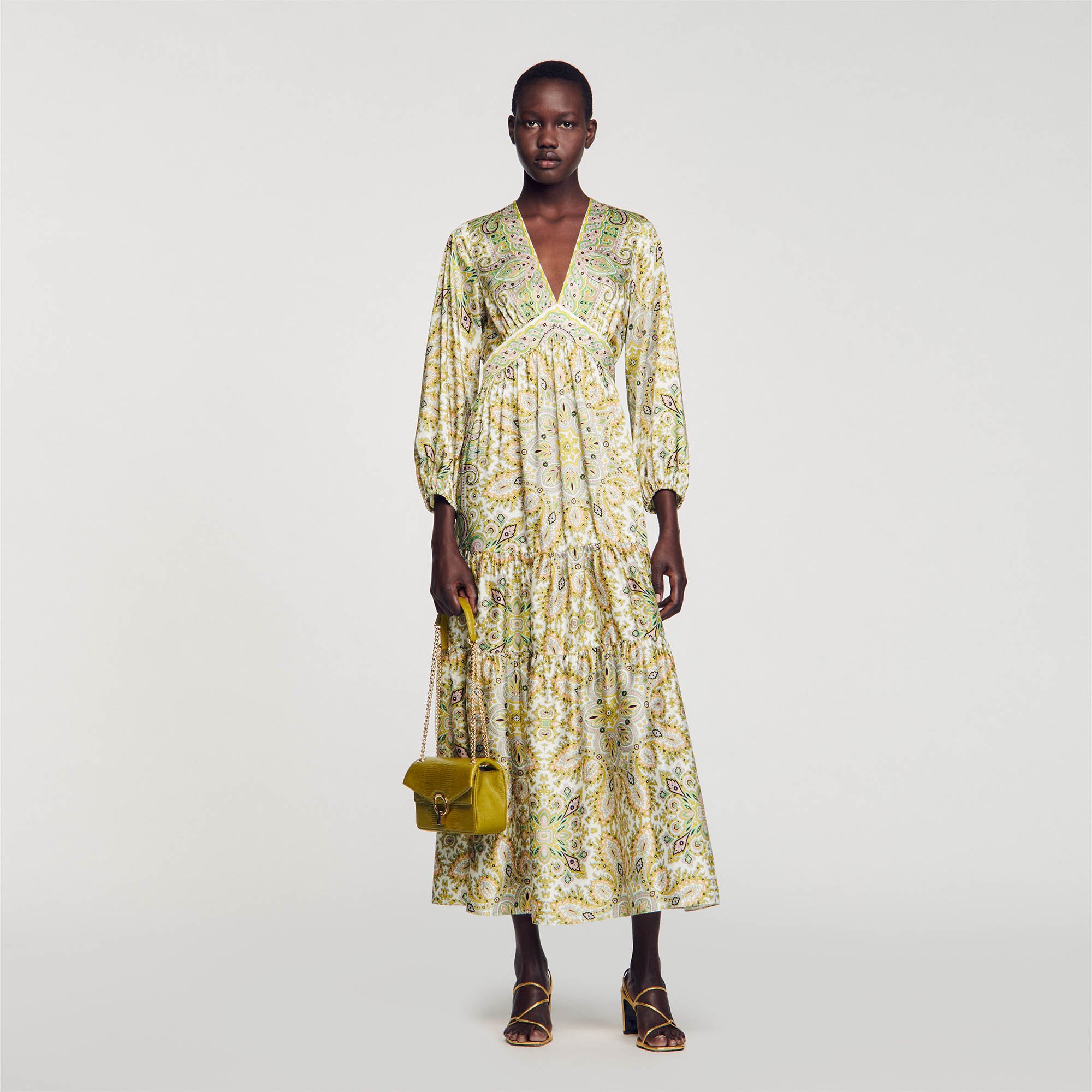 Scarf print maxi dress