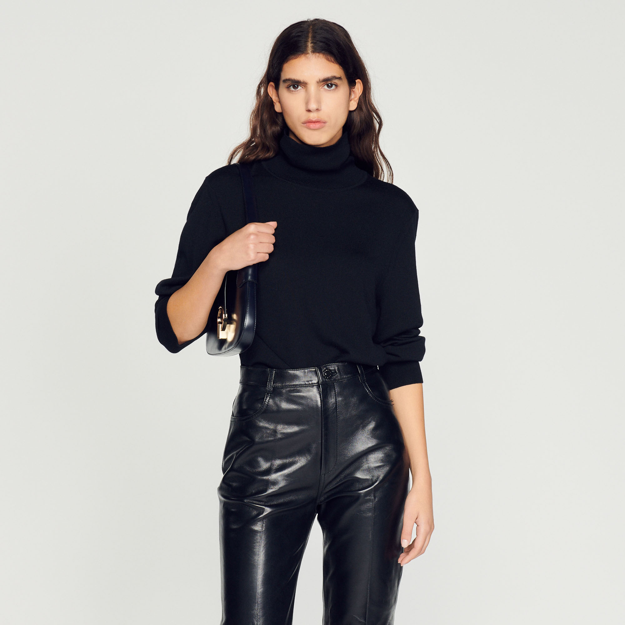 Roll neck wool sweater