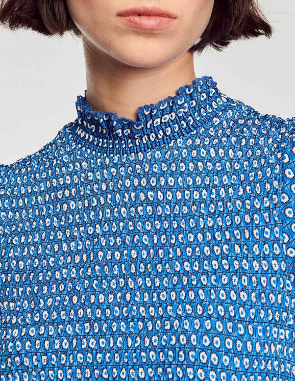 Smocked printed top