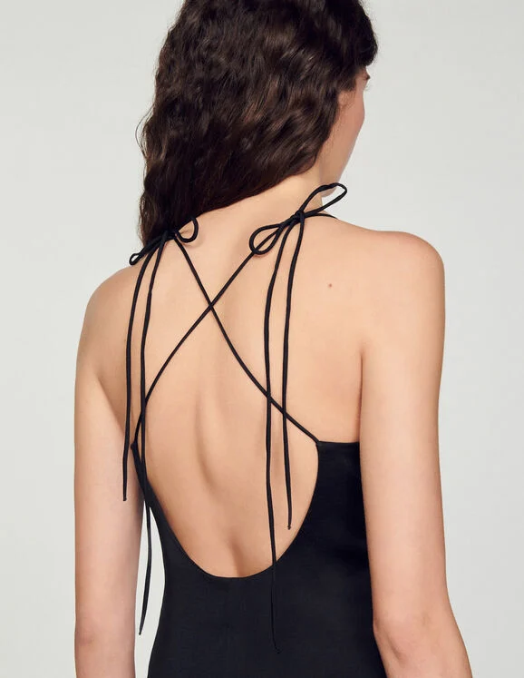 Midi dress with narrow straps