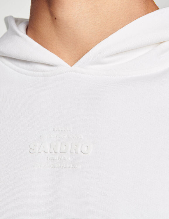 Hooded sweatshirt with rubber logo