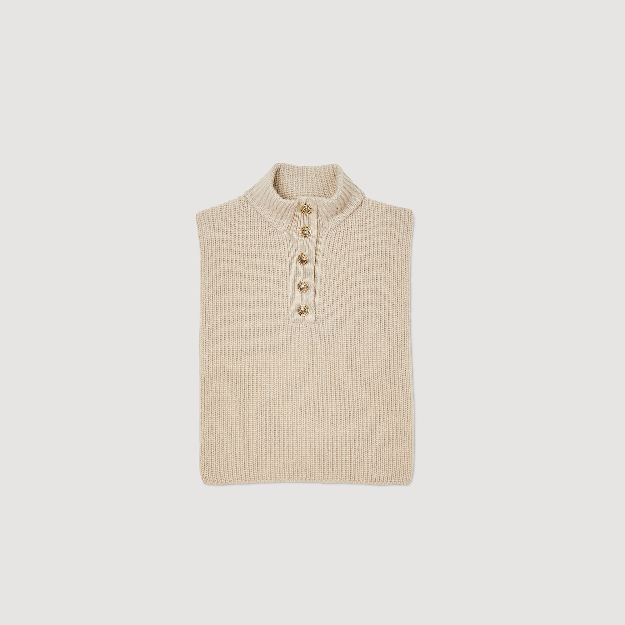 Button-up high neck scarf