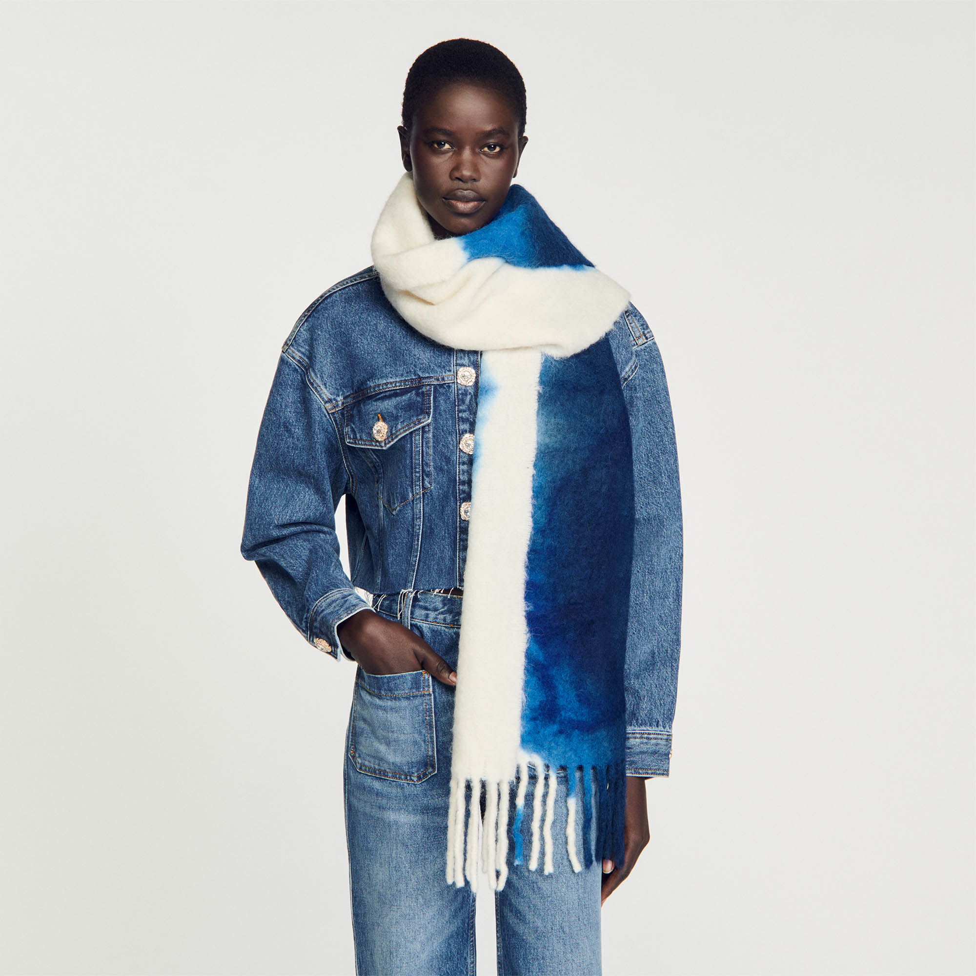 Fringed scarf