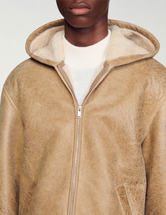 Woollen leather jacket