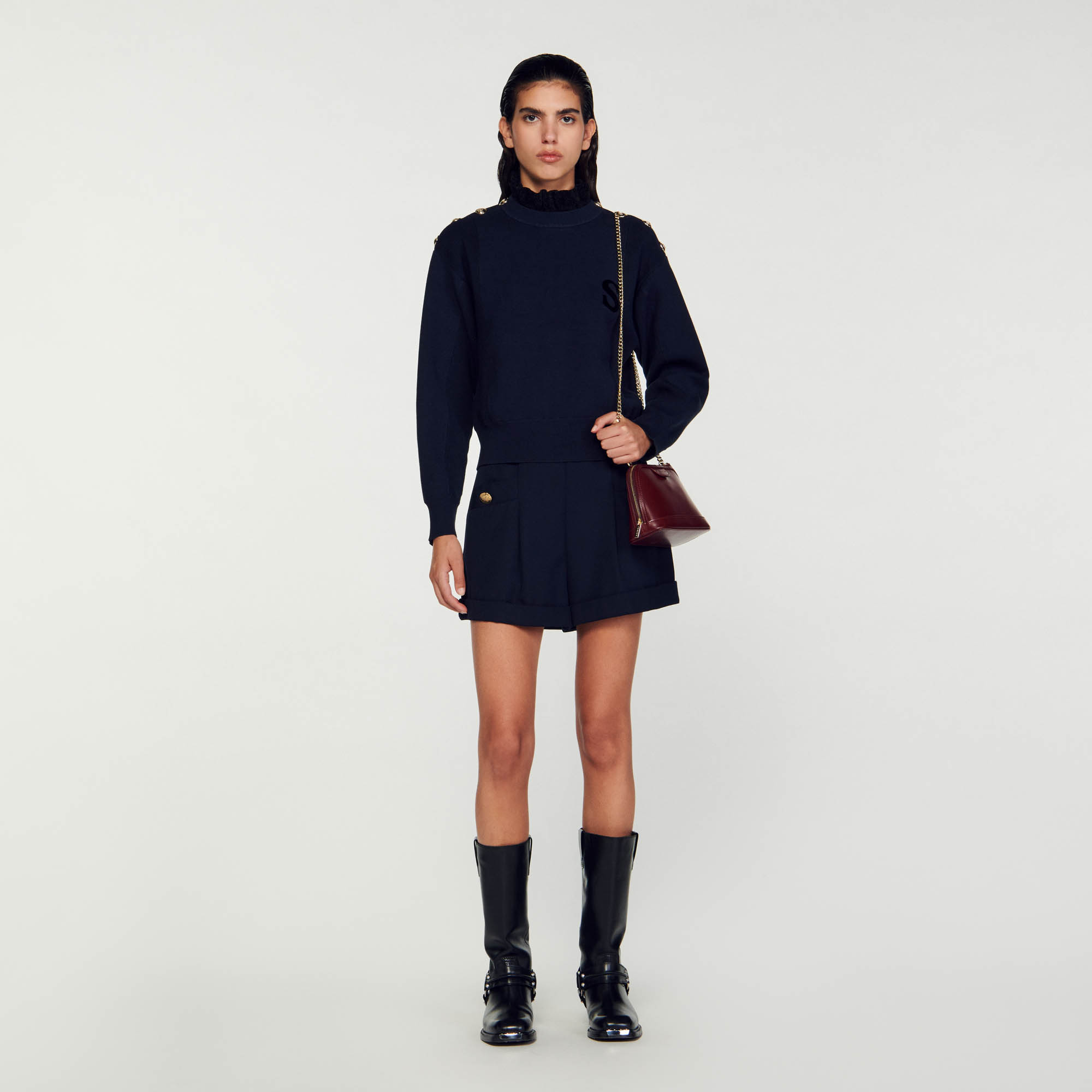 Cropped turtleneck sweater