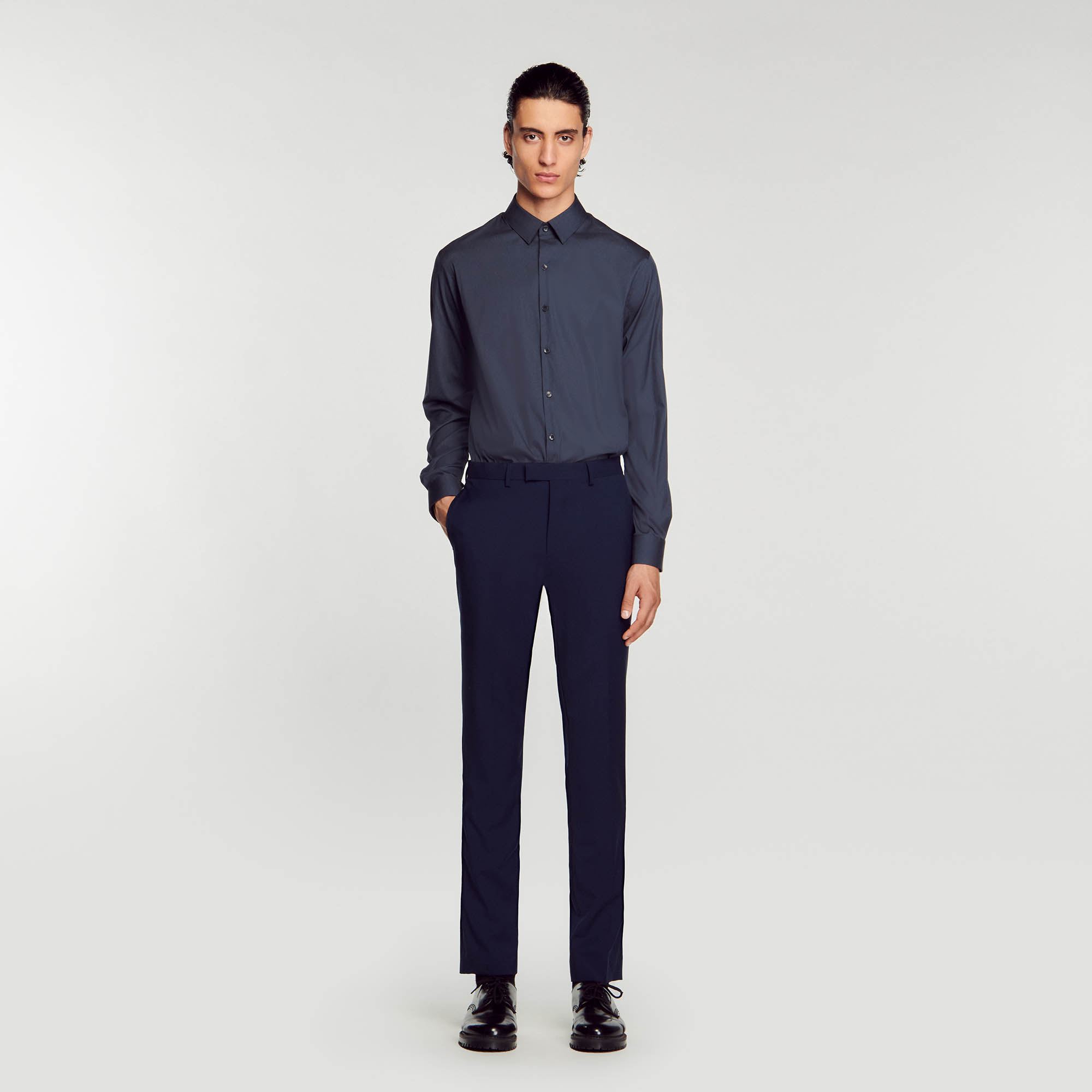 Fitted stretch cotton shirt