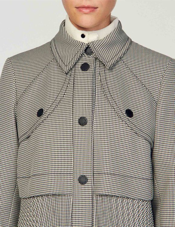 Houndstooth trench coat