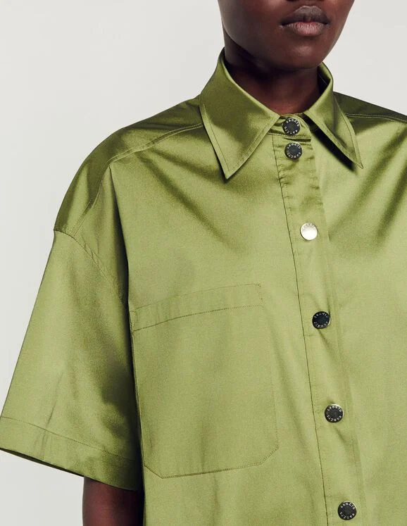 Oversize satin shirt