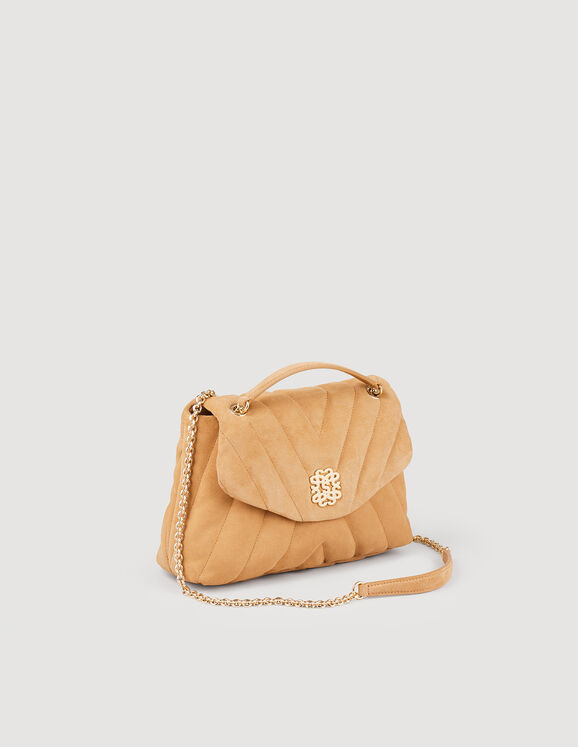 Mila Quilted suede leather bag