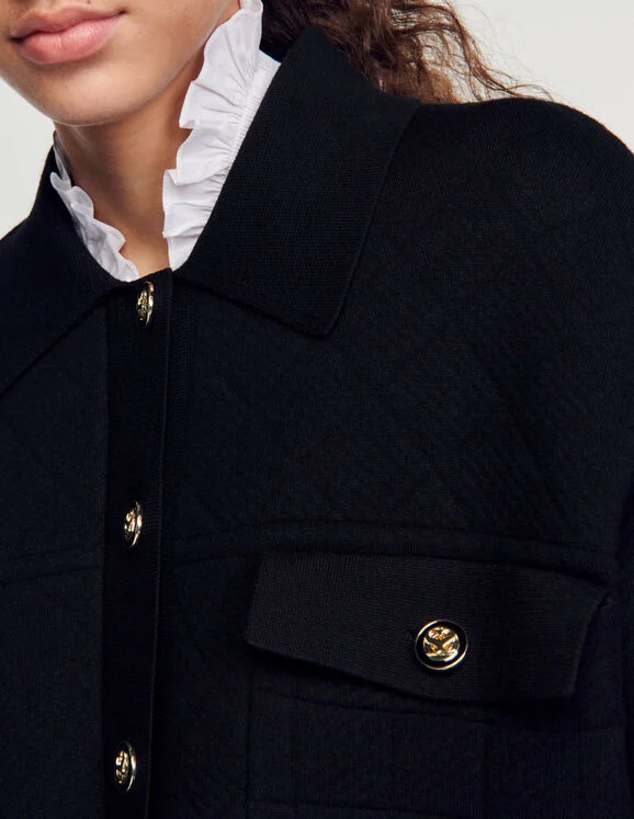 Cropped knit cardigan
