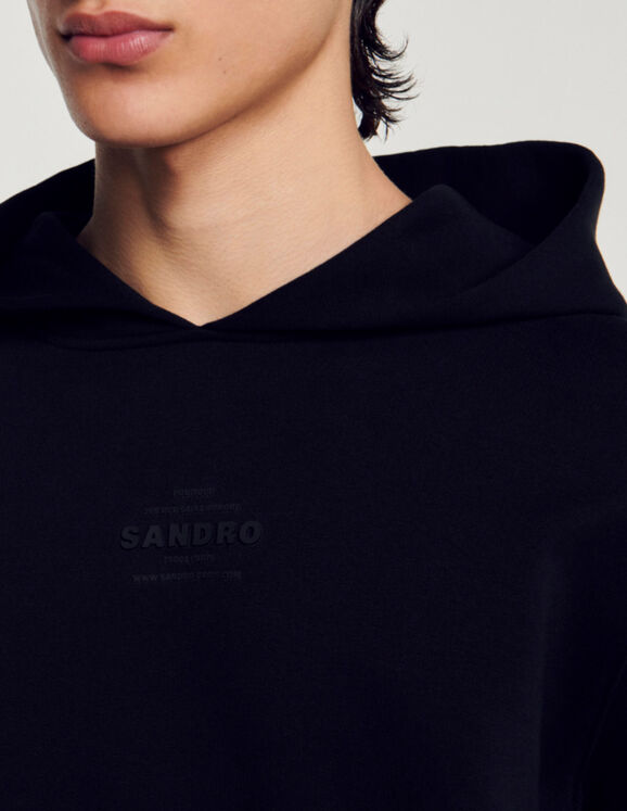 Hooded sweatshirt with rubber logo