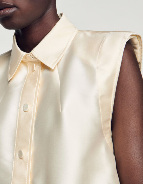 Cropped satin shirt