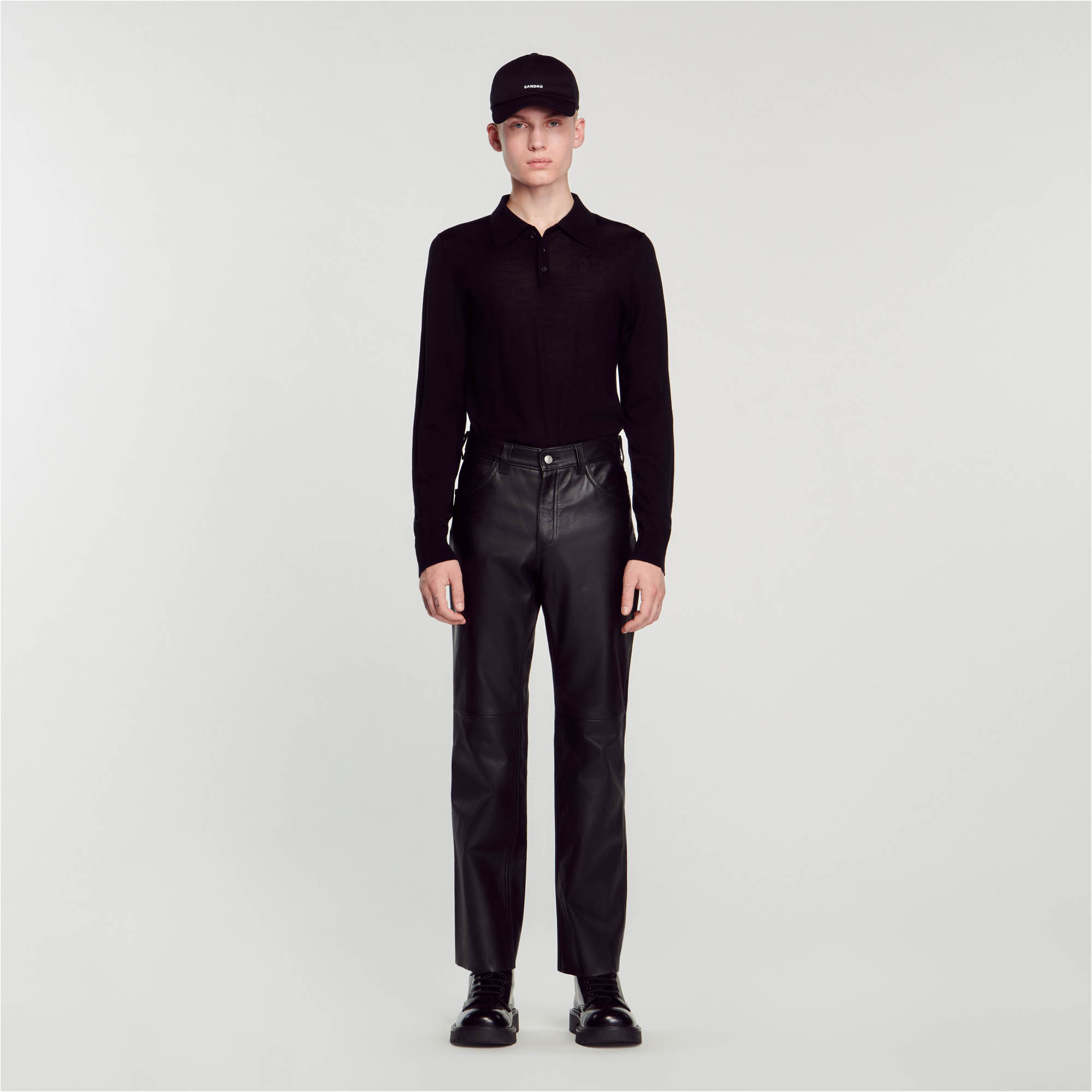 Fine knit polo shirt