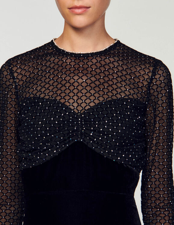 Velvet and rhinestone dress