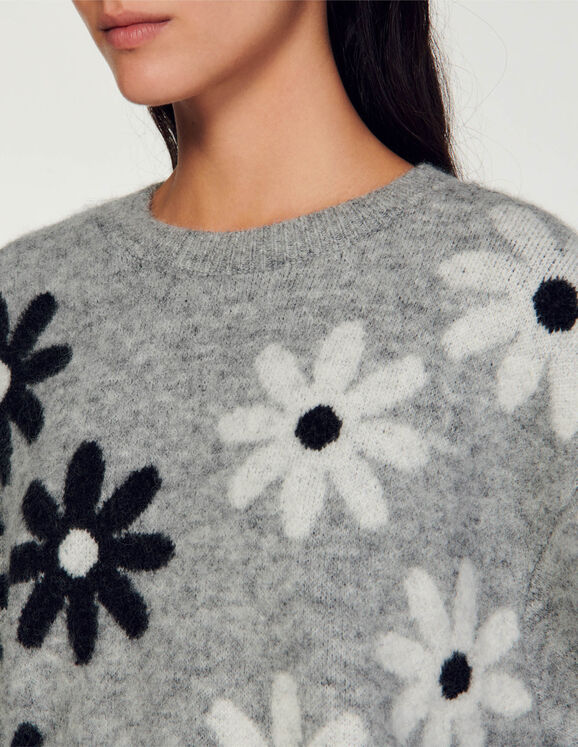 Floral knit sweater