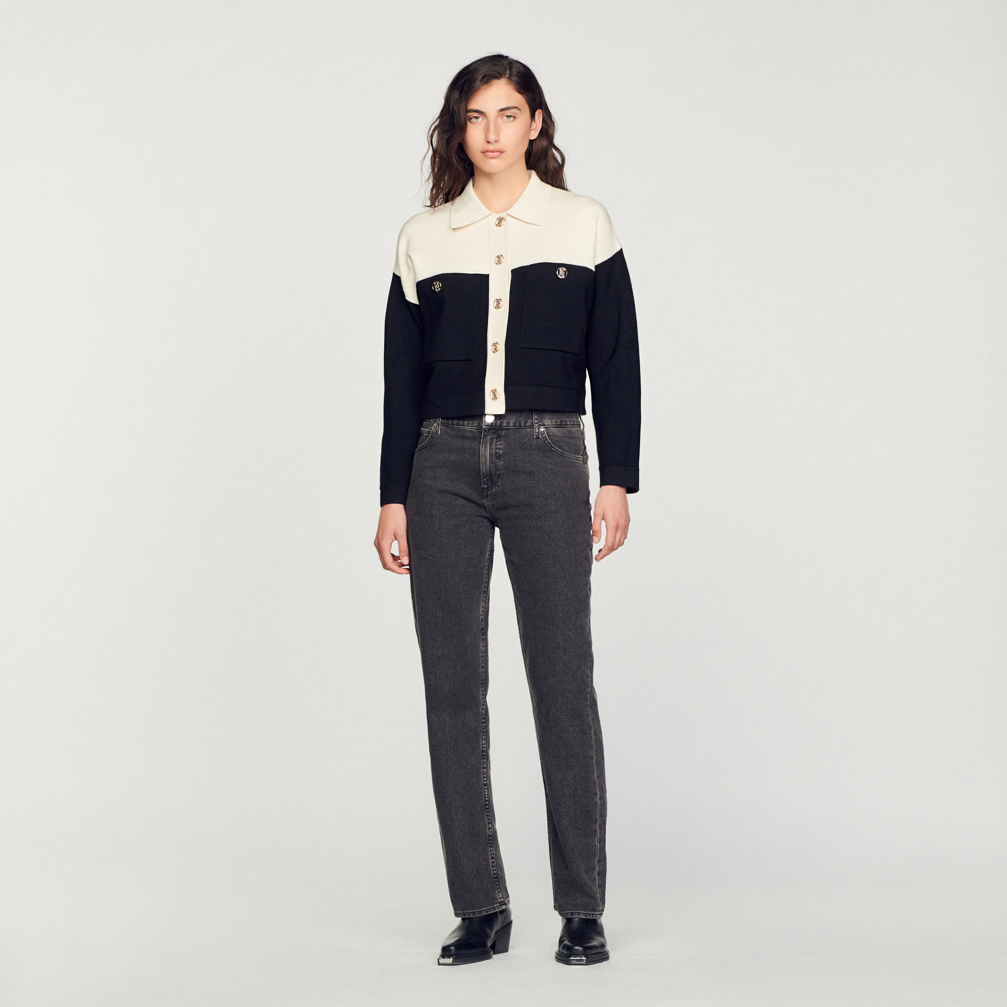 Oversized cropped coatigan