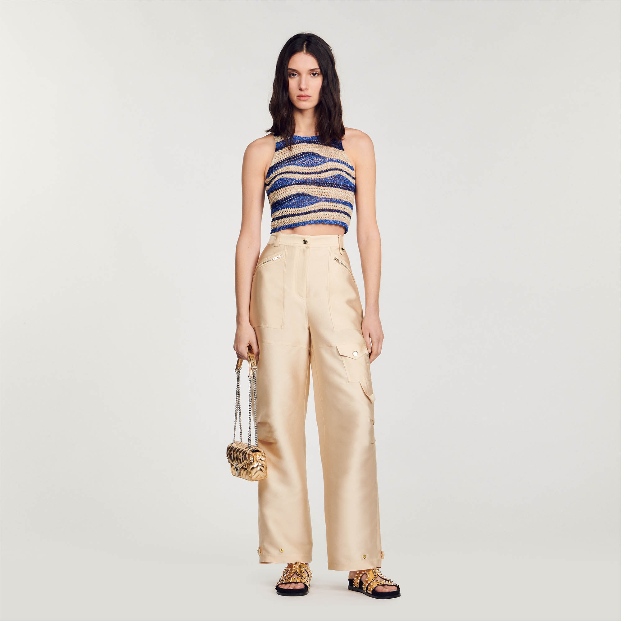 Cropped knit top