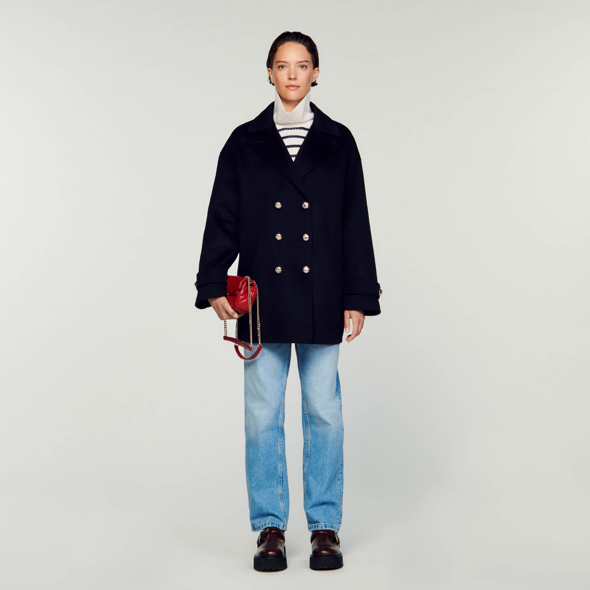 Double-breasted pea coat