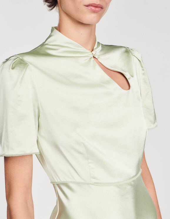 Satin-effect maxi dress