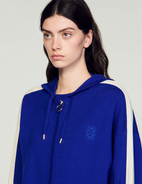 Hooded zip-up cardigan