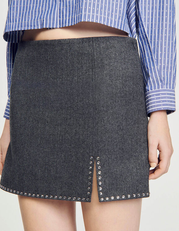 Slit mini skirt