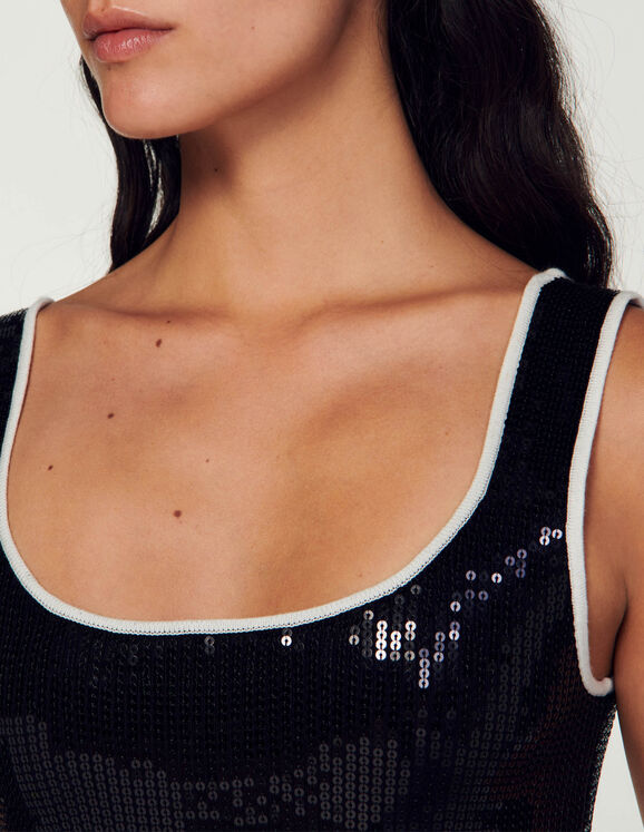 Rhinestone-embellished crop top