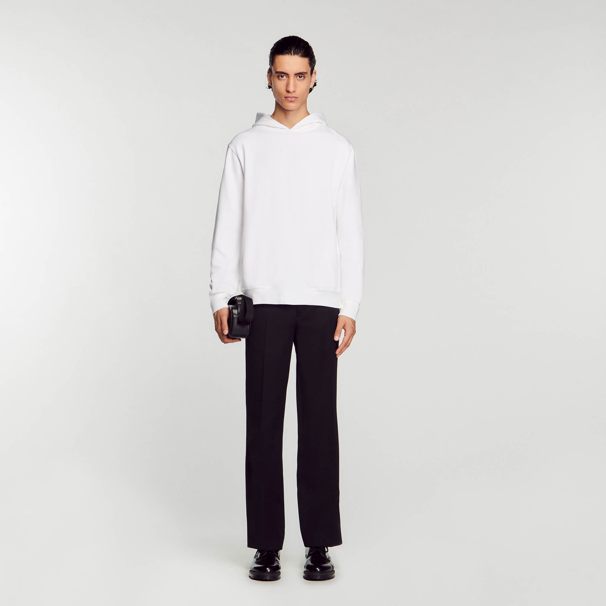 Hooded sweatshirt with rubber logo
