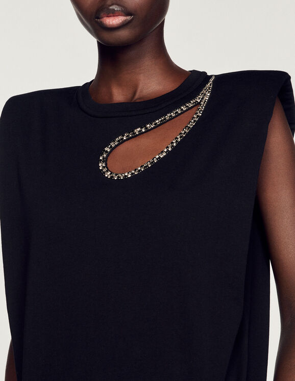 Rhinestone teardrop T-shirt