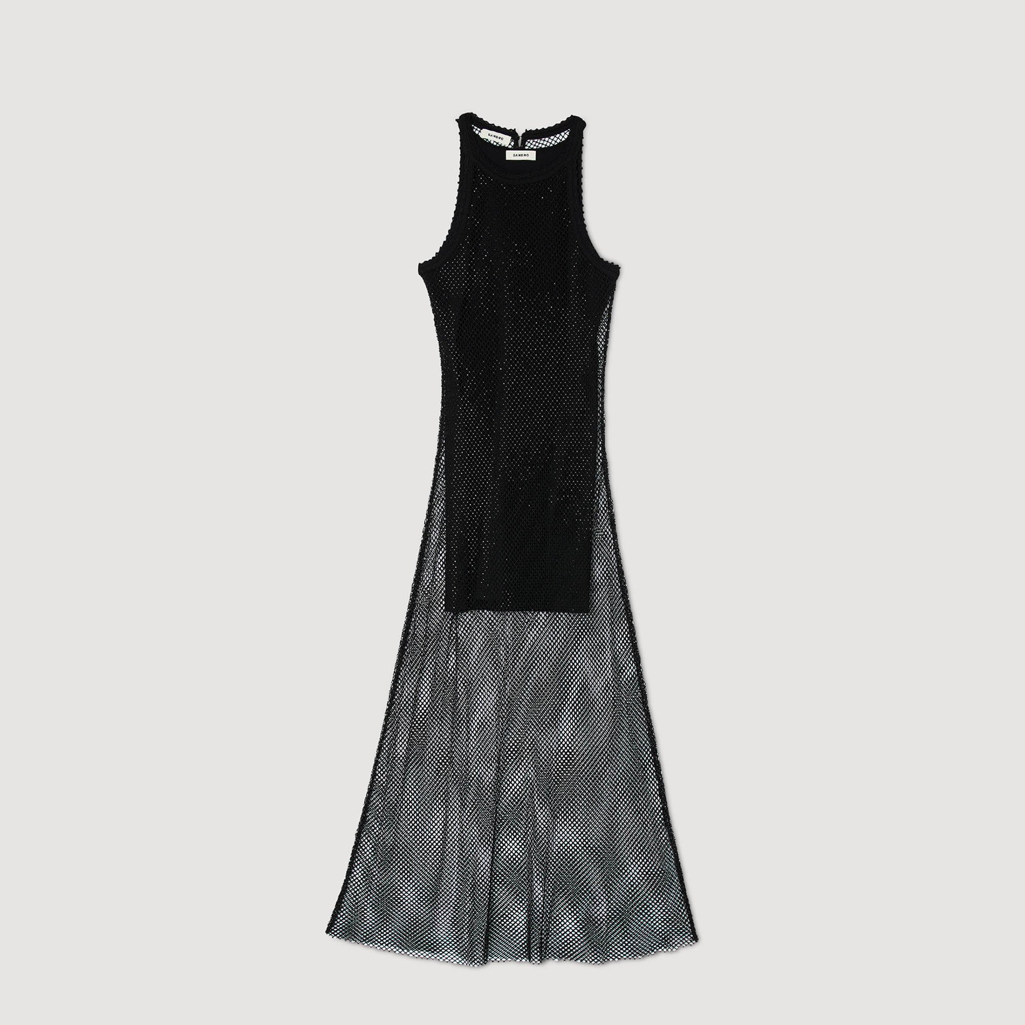 Long shiny mesh dress