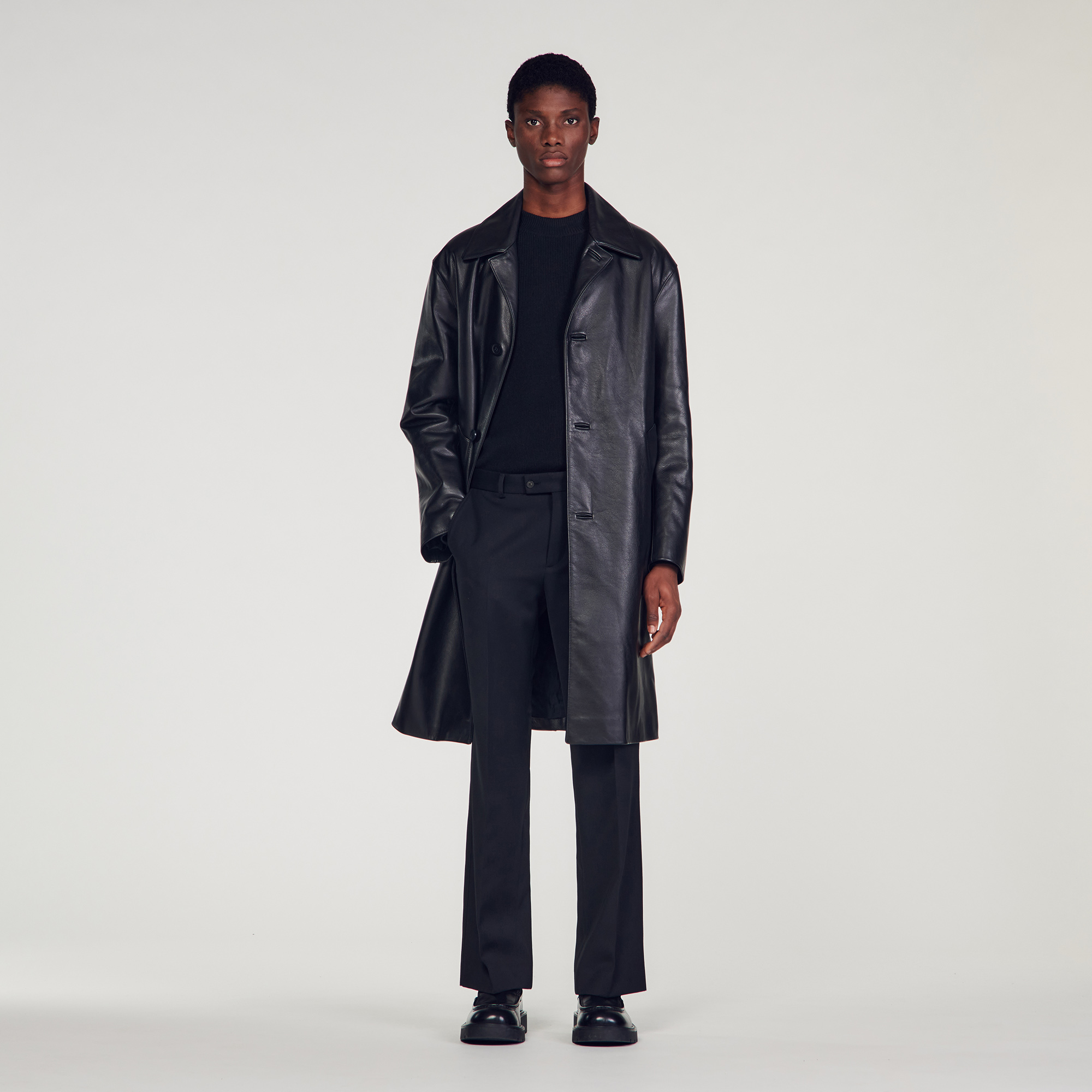 Long leather coat