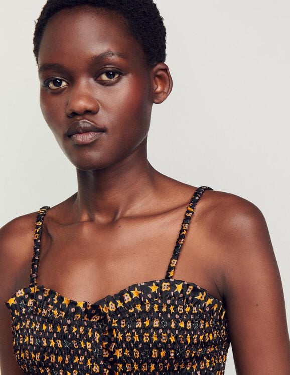 Cropped smocked top