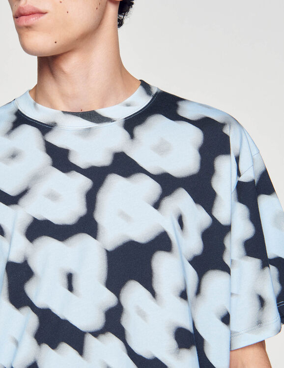 Blurry floral cotton T-shirt