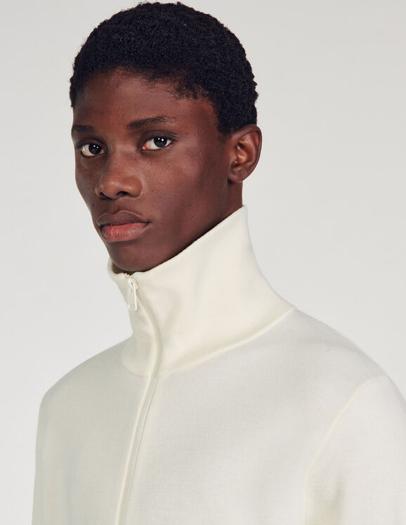 Zip-up wool cardigan