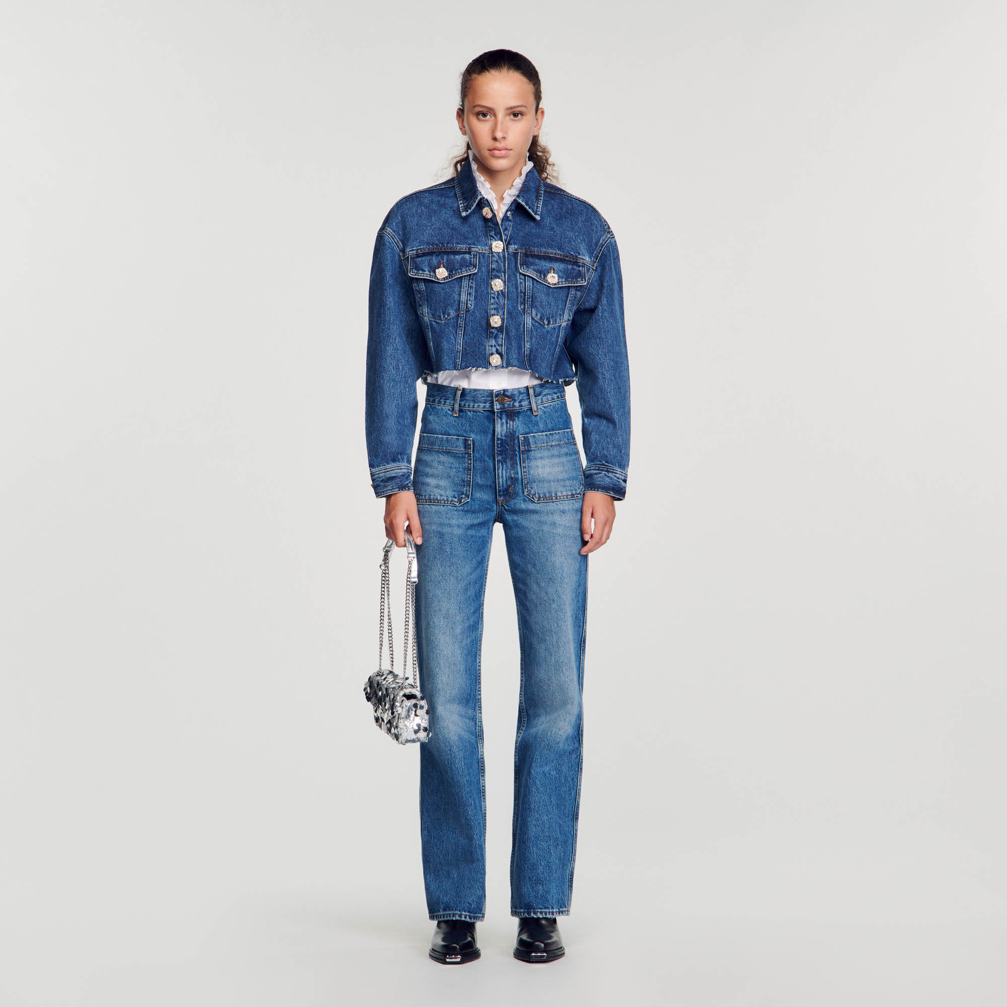 Cropped denim jacket