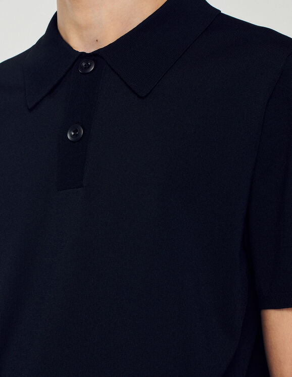 Short-sleeve knitted polo shirt