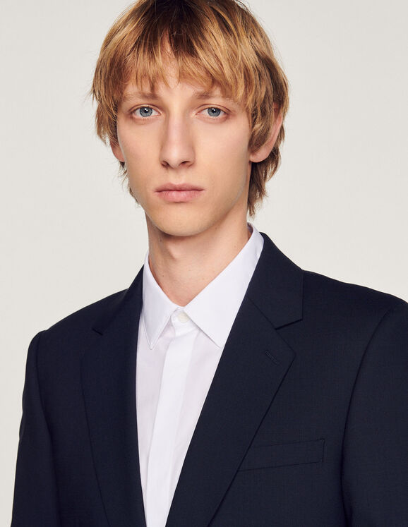 Stretch wool suit jacket