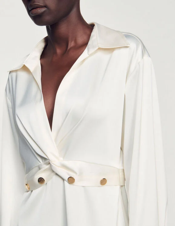 Short satin-effect dress