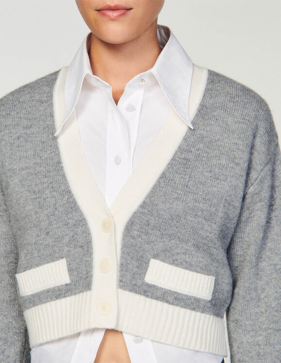 Cropped knitted cardigan